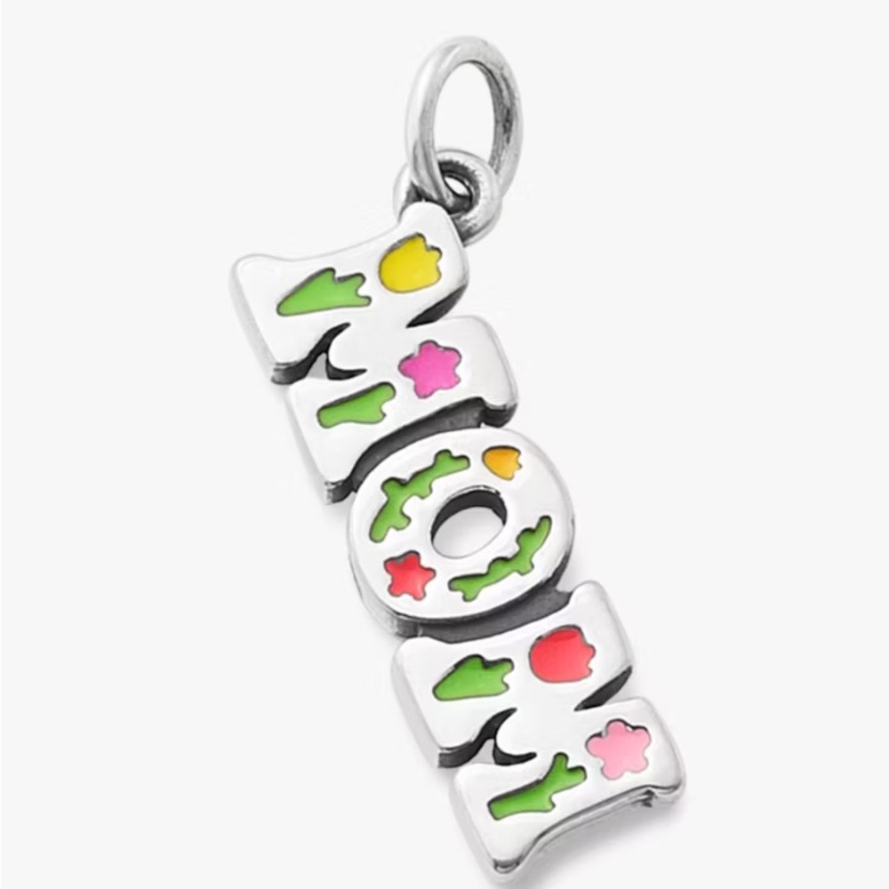 James Avery Silver 'Mom' Charm with Colorful Accents